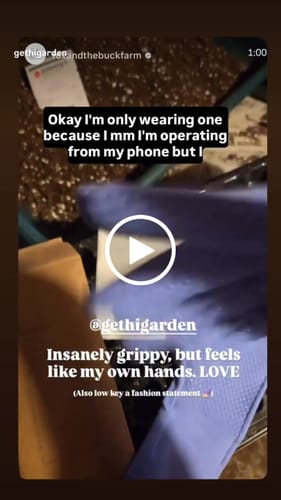 Customer video review of grass mid rise gloves