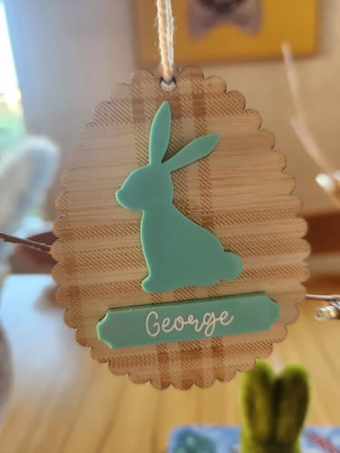 Customer photo review of Personalised Heirloom Easter Tag
