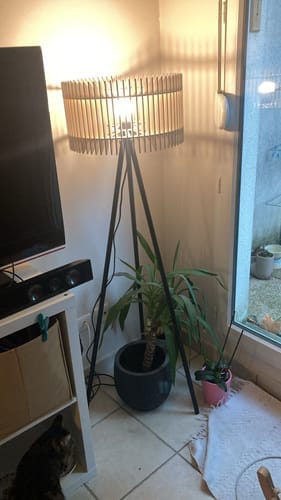 Avis photo d'un client sur Apollon teinté Chêne | Lampadaire
