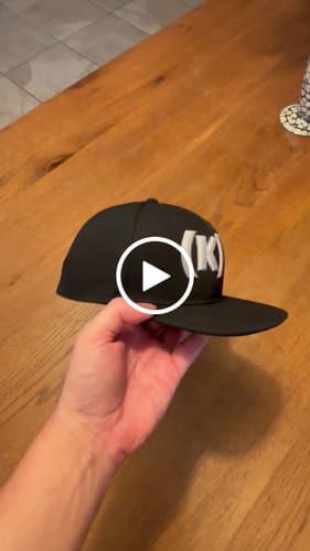 Customer video review of Custom Black 3D Puff Embroidery Flat Embroidery Casual Sport Baseball Cap