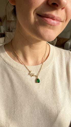 Customer photo review of Signature Name and Birthstone Necklace