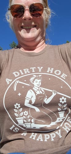 Customer photo review of A Happy Hoe T-Shirt