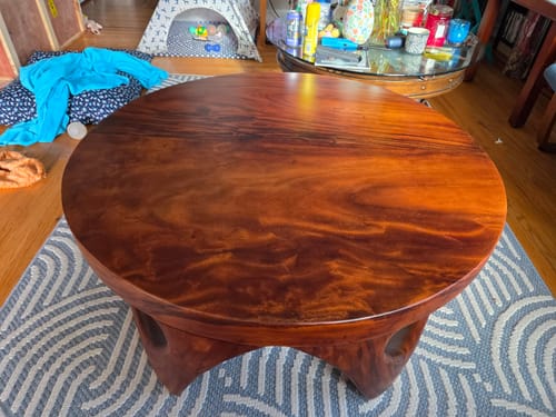 Customer photo review of Mid Century Solid Wood Low Coffee Table For Holiday Entryway Decor