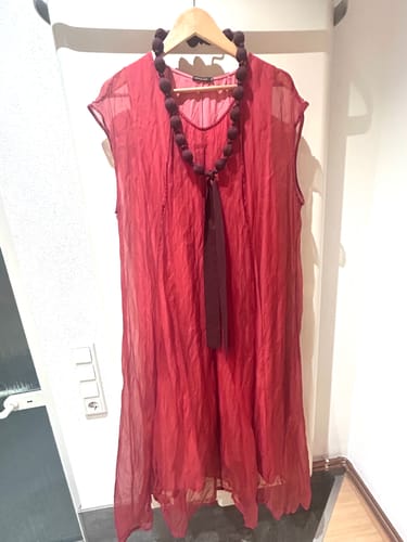 Customer photo review of Lilac Crumpled Silk Chiffon Dress