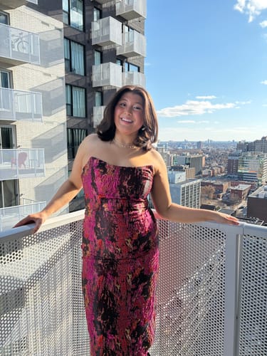 Customer photo review of Ember Gown by by Black Halo - RENTAL