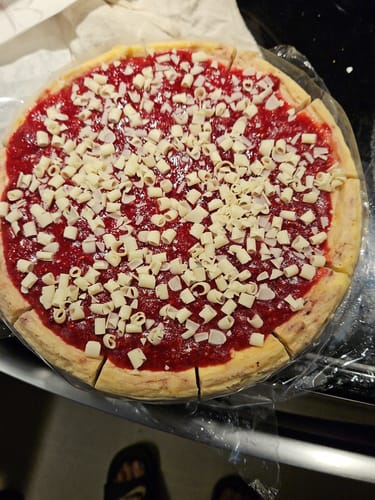 Customer photo review of White Chocolate Raspberry Cheesecake