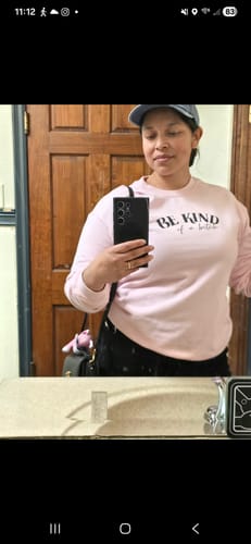 Customer photo review of Be Kind Of A... Vybes Sweater