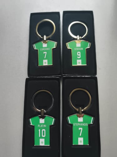 Customer photo review of Porte-clés métal maillot foot SAINT-ETIENNE ASSE n°2 personnalisable - TEAMCOQUES