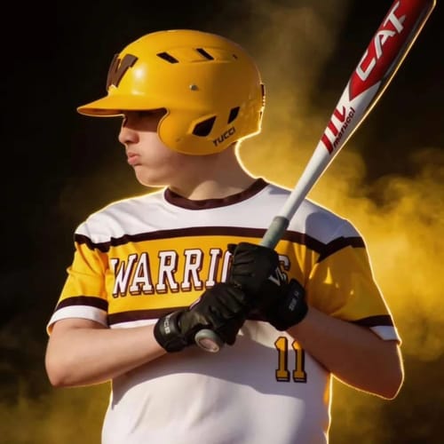 Customer's photo of a baseball player, submitted with a review for the Deluxe 6 Flavor Variety Pack.