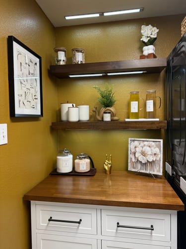 Customer photo review of Modern 3" Thick Floating Shelves