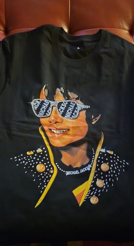 Customer photo review of Michael Jackson Rhinestone T-Shirt/Sweatshirt