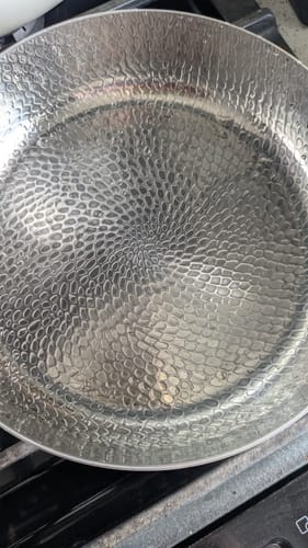 Customer photo review of Hand-Hammered High-Wall Titanium Pan