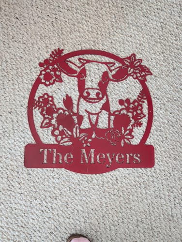 Customer photo review of Custom Metal Spring Calf Wall Art | 20+ color options