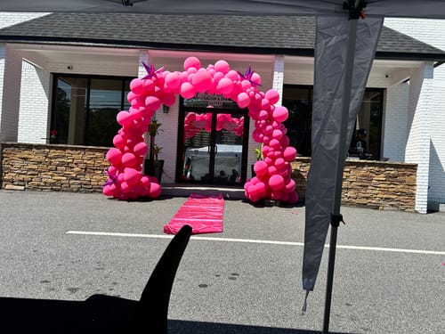 Customer photo review of 10x8 Ft Aluminum Balloon Arch Frame Wedding Arch Stand