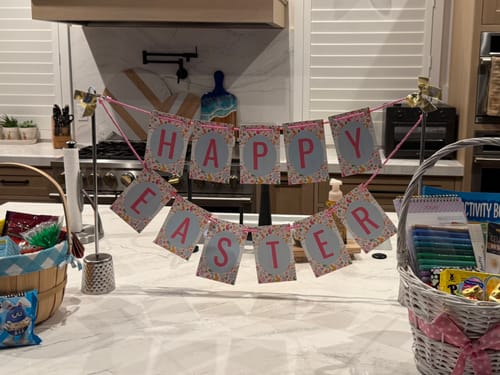 Customer photo review of Pastel Candles Birthday Banner