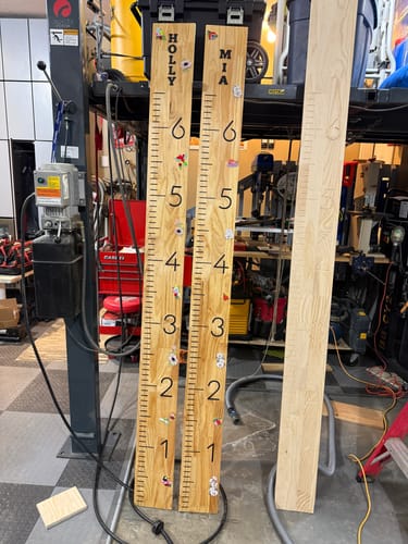 Customer photo review of 79.2X7.875" 3 Piece Growth Chart Inlay Acrylic Router Template Set