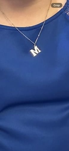 Customer photo review of M Initial Pendant Necklace Silver