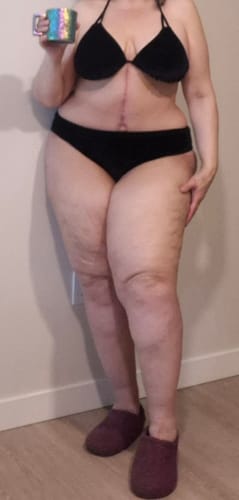 Customer photo review of Black Velvet Triangle Top