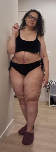 Customer photo review of Black Velvet Scoop Top