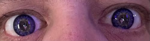 Customer photo review of PRIMAL® Moonrise Lilac - Purple Colored contact Lenses