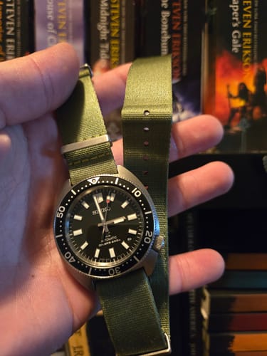 Customer photo review of Olive Green Premium Nylon Watch Strap