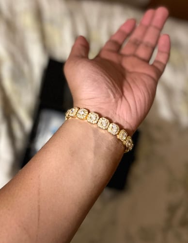 Customer photo review of 10mm Moissanite Clustered Tennis Bracelet - Silver - D Colour - VVS1
