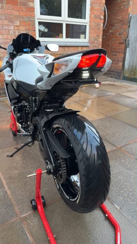Customer's Suzuki GSXR 600 with a new tail tidy installed, showing the clean rear profile.