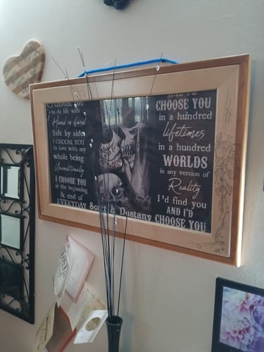 Customer photo review of "I Choose You" Personalized Couple Poster -Custom Name Sugar Skull Wall Art, Romantic Birthdays,Anniversary & Wedding Gift For Couple & Newlyweds