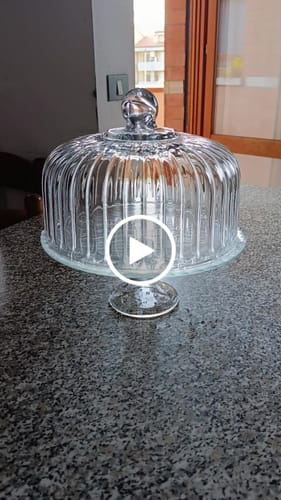 Recensione con video di un cliente su Tortiera in Vetro con Coperchio Trasparente H. 30 cm