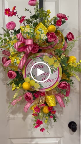 Customer video review of Home sweet home pink lemon Sign, DECOE-5291-D, Sign For Wreath, 10" Wood Sign