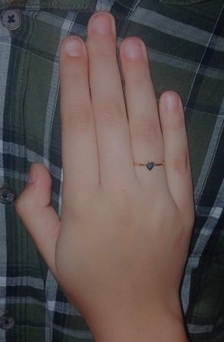 Customer photo review of Heart-Shaped Birthstone Stacking Ring
