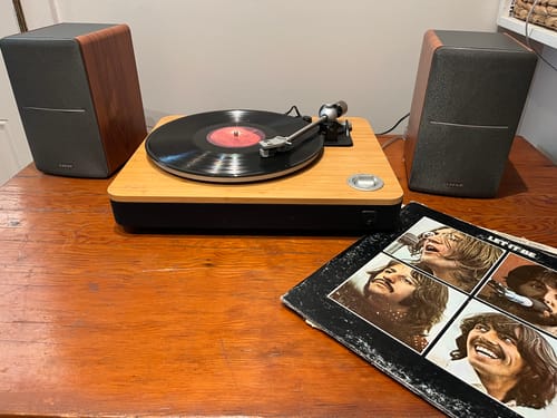 Customer photo review of R1280T Powered Bookshelf Speakers (Certified Refurbished)