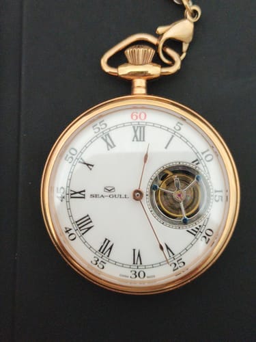 Customer photo review of Tourbillon Roman Numerals Pocket Watch 47mm
