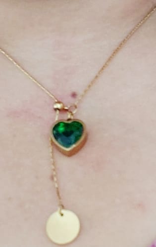 Customer photo review of Emerald Love Necklace