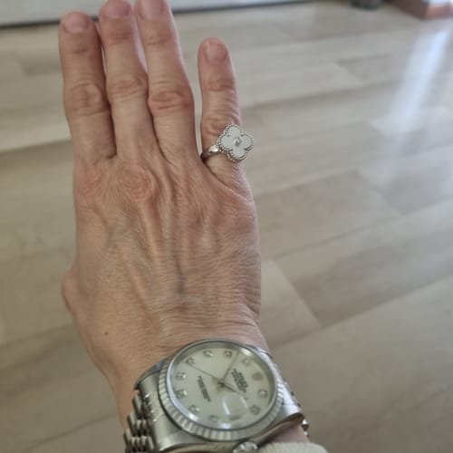 Customer photo review of CLOVER SILVER MOP DIAMOND RING