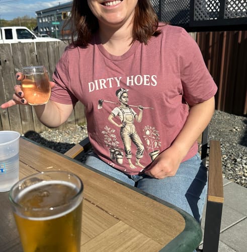 Customer photo review of Dirty Hoes v2 T-Shirt