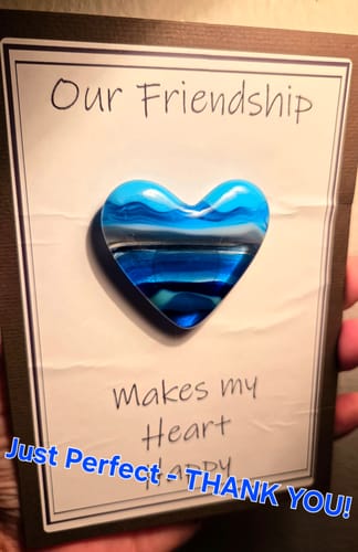 Customer photo review of Fused Glass Pocket Heart on Greeting Card