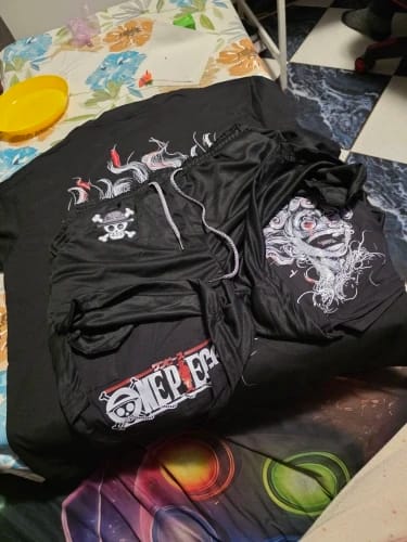 Customer photo review of Luffy Anime Printed Double Layer Shorts 2025 Summer Men's Loose Sports Pants
