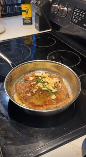 Customer photo review of Hand-Hammered Titanium Pan - 3-piece set