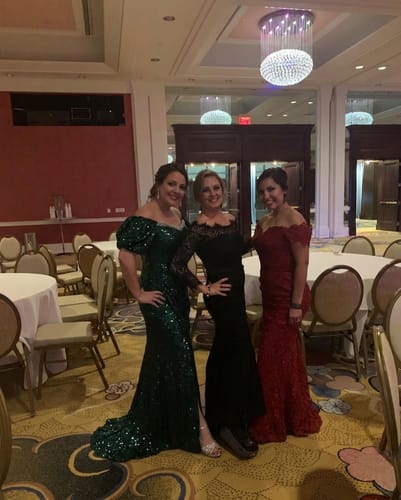 Customer photo review of Beading Mermaid Off the Shoulder Green Sequins Prom Dress