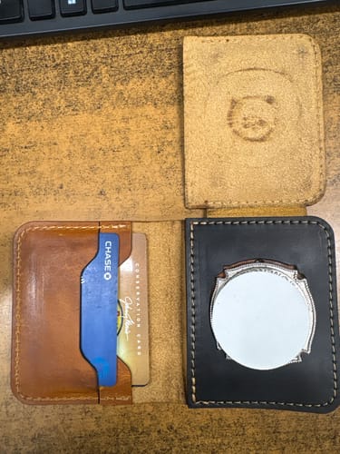 Customer photo review of Minimalist Badge Wallet