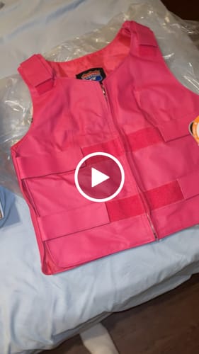 Customer video review of HOT PINK HL14945HOT PINK Women hot pink bullet proof style leather Vest women biker club