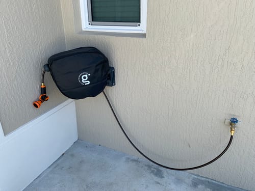 Customer photo review of Retractable Garden Hose Reel-1/2in-100ft