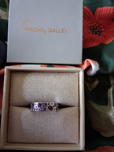 Customer photo review of Amethyst Lattice Band Ring