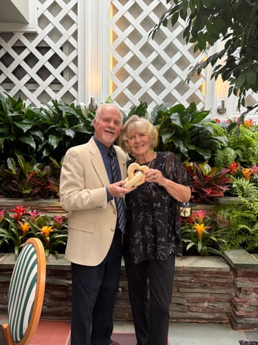 Customer photo review of Romantic Couple - Personalized Infinity Heart Sculpture