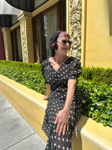 Customer photo review of Black 1930s Polka Dot Mermaid Dress