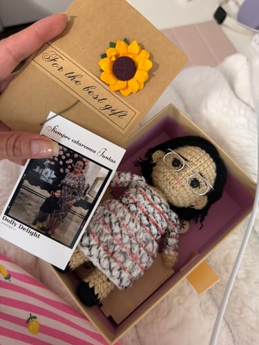 Customer photo review of Personalized Crochet Doll: Memorial Rocking Chair & Photo Card Edition
