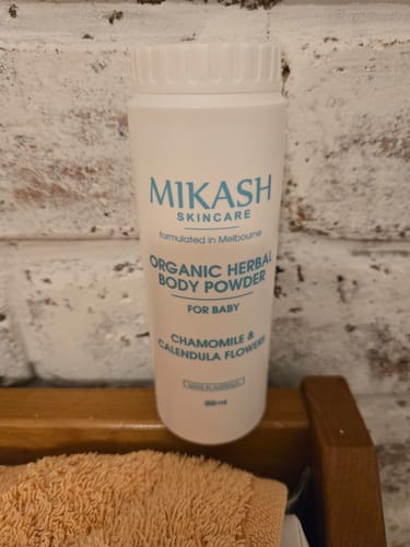 Customer photo review of Organic Chamomile & Calendula Baby Powder (Talc-Free)