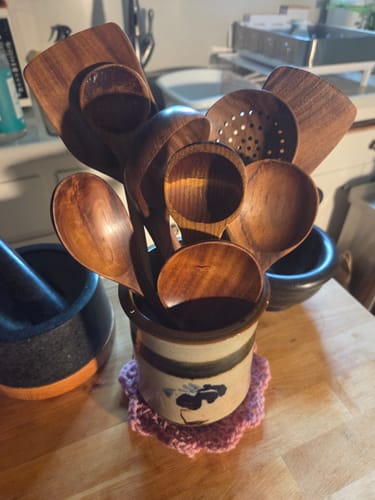 Customer photo review of Teak Wooden Utensil Set