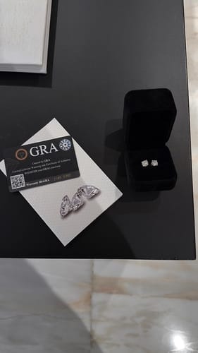 Customer photo review of Heba Moissanite Stud Earrings
